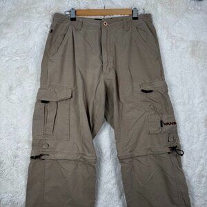 Vans 66 Convertible Vintage Cargo Pant Zip Off Tan Size 31x30 Utility Y2K Skater